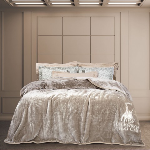 G.P.C. POLO 2494 ΚΟΥΒΕΡΤΑ VELOUR ΥΠΕΡΔΙΠΛΗ μπεζ