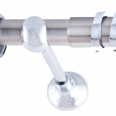 ΚΟΥΡΤΙΝΟΞΥΛΟ BAR STRASS ΧΡΩΜΙΟ FRANS  Φ25 ΝΙΚΕΛ ΜΑΤ ΜΕ ΧΡΩΜΙΟ  ΕΞΑΡΤΗΜΑΤΑ 2