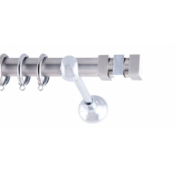 ΚΟΥΡΤΙΝΟΞΥΛΟ LECO FRANS  Φ25 ΝΙΚΕΛ ΜΑΤ ΜΕ ΧΡΩΜΙΟ ΕΞΑΡΤΗΜΑΤΑ