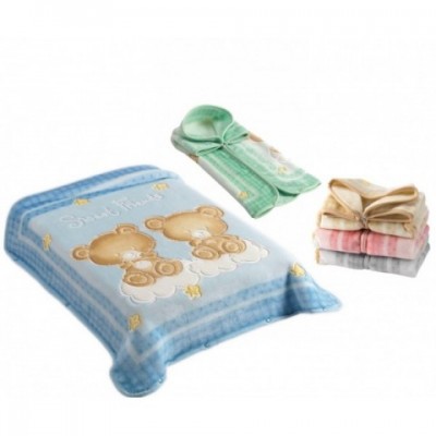 Κουβέρτα βελουτέ-Βριφικός υπνόσακος Πράσινο