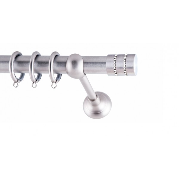 ΚΟΥΡΤΙΝΟΞΥΛΟ BAR STRASS FRANS  Φ25 ΝΙΚΕΛ ΜΑΤ ΜΕ ΝΙΚΕΛ ΜΑΤ ΕΞΑΡΤΗΜΑΤΑ