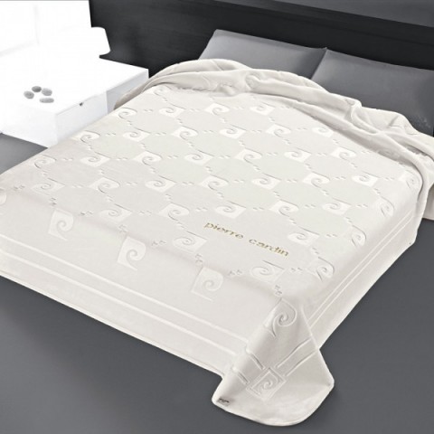 Κουβέρτα Βελουτέ Pierre Cardin  NANCY 657 Υπέρδιπλη 220x240 Λευκό