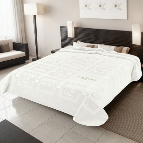 Κουβέρτα Βελουτέ Pierre Cardin NANCY 657 Υπέρδιπλη 220x240 Λευκό
