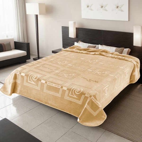 Κουβέρτα Βελουτέ Pierre Cardin NANCY 657 Υπέρδιπλη 220x240 Μπεζ