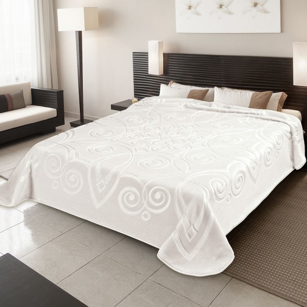 Κουβέρτα Βελουτέ BELPLA 516 Υπέρδιπλη 220x240 Λευκό