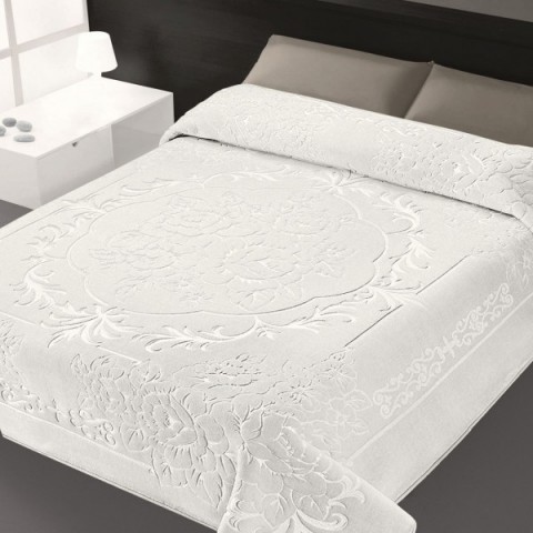 Κουβέρτα Βελουτέ BELPLA 502 Υπέρδιπλη 220x240 Λευκό