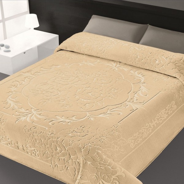 Κουβέρτα Βελουτέ BELPLA 502 Υπέρδιπλη 220x240 Μπεζ