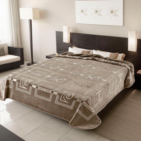 Κουβέρτα Βελουτέ Pierre Cardin NANCY 657 Υπέρδιπλη 220x240 Καφέ