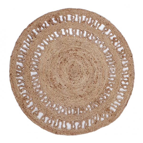 ΠΛΕΚΤΟ ΣΤΡΟΓΓΥΛΟ ΧΑΛΑΚΙ ΓΙΟΥΤΑ LACE  NATURAL ΜΠΕΖ- ΔΙΑΜ.120