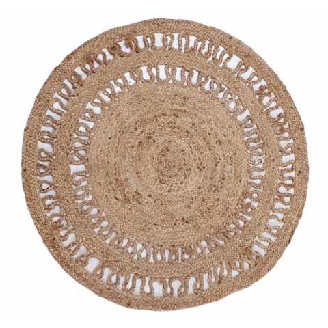 ΠΛΕΚΤΟ ΣΤΡΟΓΓΥΛΟ ΧΑΛΑΚΙ ΓΙΟΥΤΑ LACE  NATURAL ΜΠΕΖ- ΔΙΑΜ.120