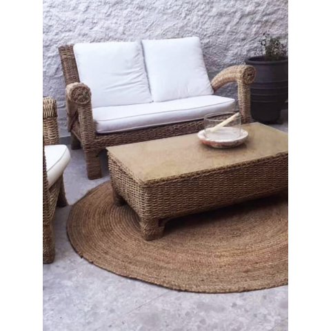 ΠΛΕΚΤΟ ΣΤΡΟΓΓΥΛΟ ΧΑΛΑΚΙ ΓΙΟΥΤΑ LACE  NATURAL ΜΠΕΖ- ΔΙΑΜ.120