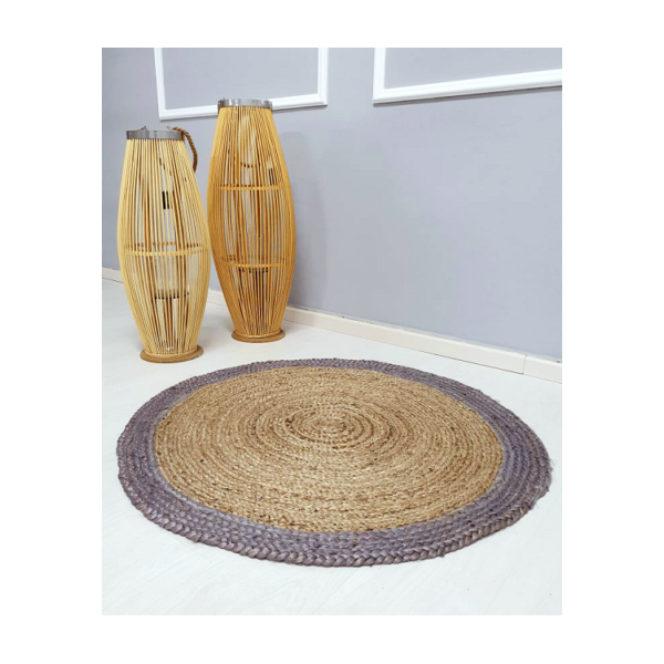 ΠΛΕΚΤΟ ΣΤΡΟΓΓΥΛΟ ΧΑΛΑΚΙ ΓΙΟΥΤΑ ΜΕ ΓΚΡΙ  ΦΑΣΑ - ΔΙΑΜ.100cm