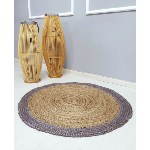 ΠΛΕΚΤΟ ΣΤΡΟΓΓΥΛΟ ΧΑΛΑΚΙ ΓΙΟΥΤΑ ΜΕ ΓΚΡΙ  ΦΑΣΑ - ΔΙΑΜ.100cm