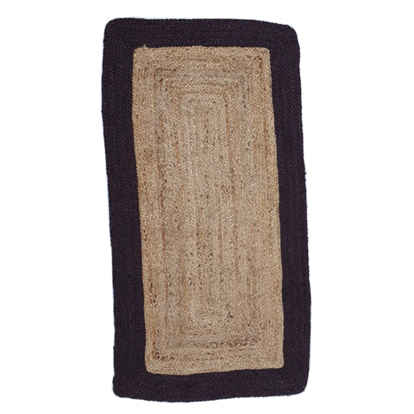 ΠΛΕΚΤΟ ΟΡΘΟΓΩΝΙΟ  ΧΑΛΙ ΓΙΟΥΤΑ ΜΑΥΡΗ ΚΟΡΝΙΖΑ 70Χ140cm