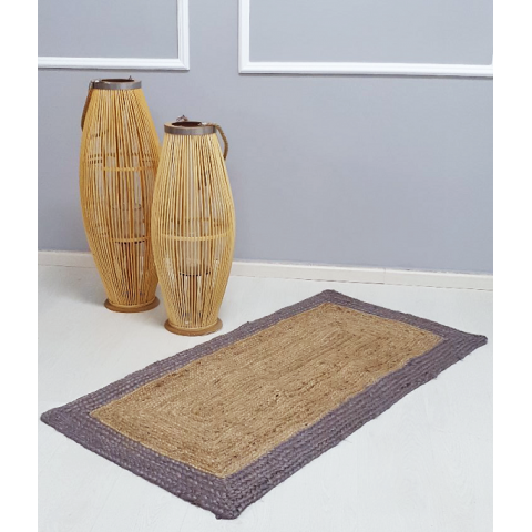 ΠΛΕΚΤΟ ΟΡΘΟΓΩΝΙΟ  ΧΑΛΙ ΓΙΟΥΤΑ ΜΕ ΓΚΡΙ  ΚΟΡΝΙΖΑ 70Χ140cm