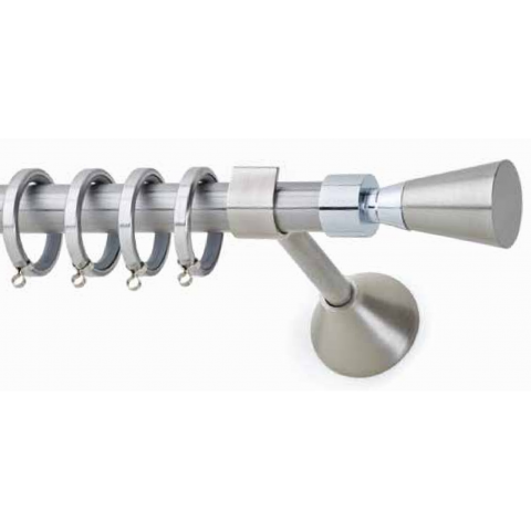 inox κουρτινόβεργα MARINER Φ20  Νίκελ σατινέ