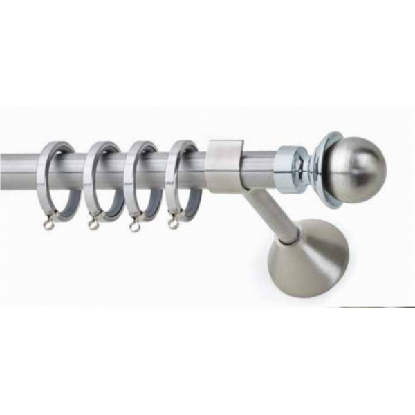 inox κουρτινόβεργα CRONOS  Φ20  Νίκελ σατινέ