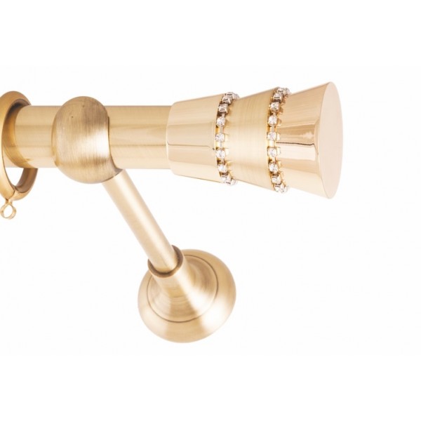 ΚΟΥΡΤΙΝΟΞΥΛΟ TRIPLO STRASS FRANS  Φ25 ΟΡΟ ΜΑΤ ΧΡΥΣΟ