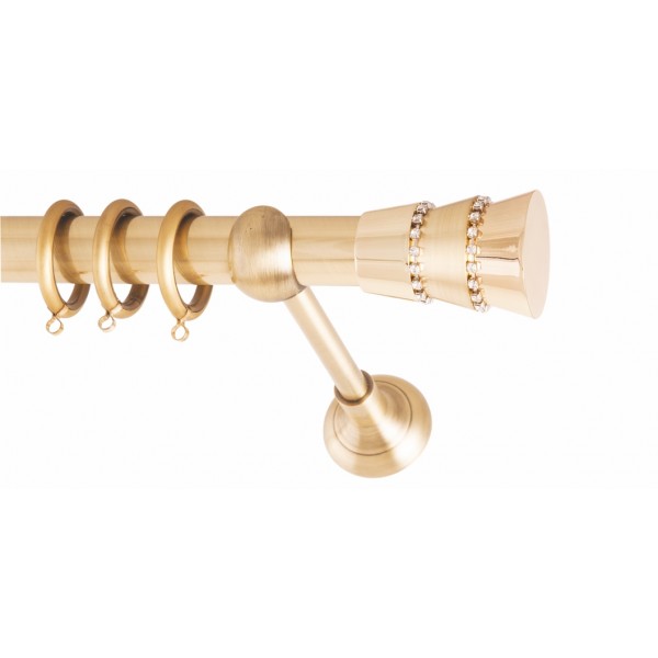 ΚΟΥΡΤΙΝΟΞΥΛΟ TRIPLO STRASS FRANS  Φ25 ΟΡΟ ΜΑΤ ΧΡΥΣΟ